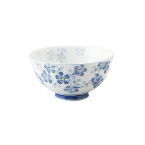 なでしこ（ブルー）　ゆらぎ茶碗　　　　　　和食器 花柄食器 飯碗 お茶碗 夫婦茶碗