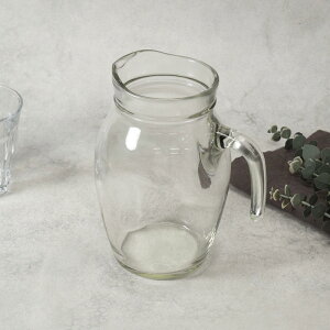 ガラスピッチャー 990cc 在庫限りピッチャー 水差し 花瓶 ガラス ファミリーサイズ 小さめサイズ 透明感 おしゃれ シンプルデザイン 食卓用 家庭用 業務用 出汁入れ 多用途 花瓶代用 上品なデ