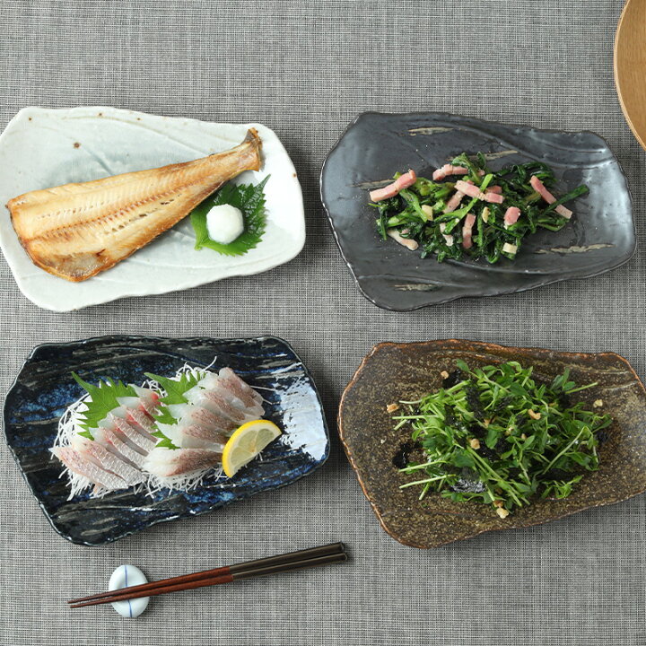 楽天市場】【新色登場！】変形焼物皿 27cm 松風角皿 長角皿 長皿 