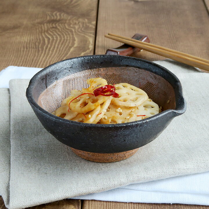 楽天市場】黒結晶 4寸片口すり鉢 （すりこぎ別売り）すり鉢 食卓用 