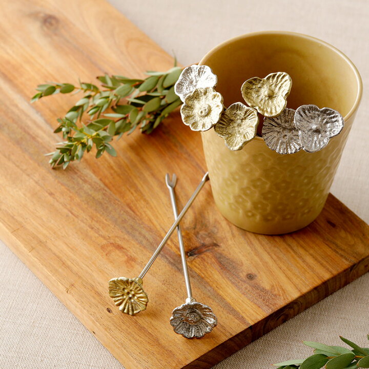 フルーツピックカトラリー おしゃれ フォーク ミニフォーク フルーツフォーク フルーツピック ゴールド シルバー EAST table 旧:TABLEWARE EAST トロピカルフルーツ フルーツピック カラトリー フォーク