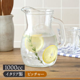 ピッチャー1.0L ビストロ ガラス製ジャグ デカンタ 1000cc 水差し ガラス カフェ風 業務用 カフェ食器