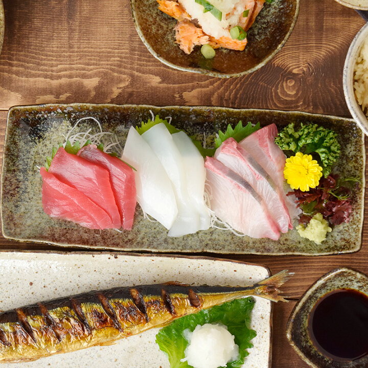 楽天市場】長角皿 27cm 渕波 和食器 皿 プレート サンマ皿 さんま皿 長 