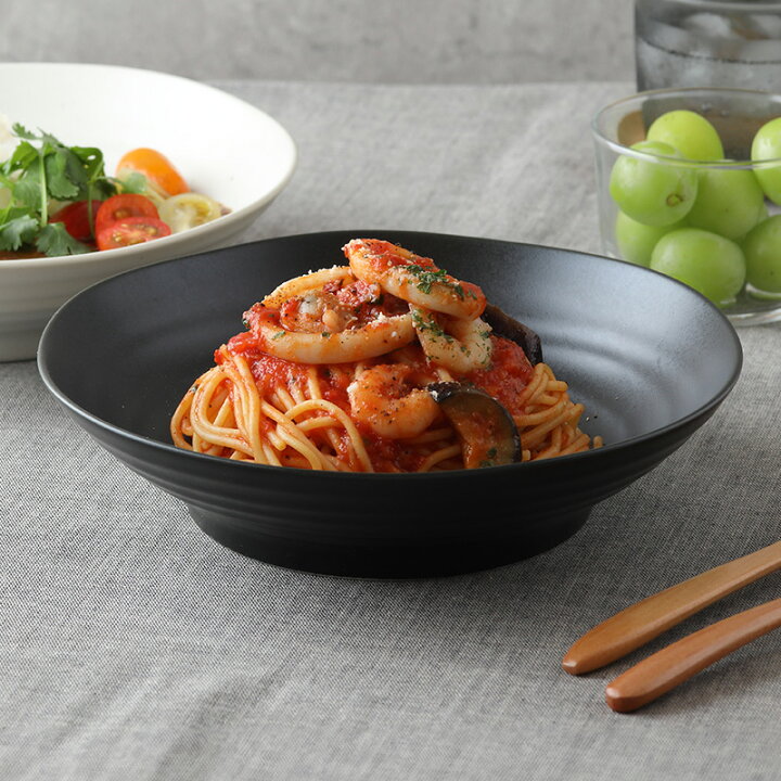 楽天市場】送料無料 パスタ・カレー皿 5枚セット 黒マット EAST 