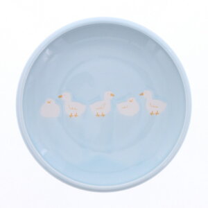 深皿 16.8cm マザーグース みずいろどうぶつ柄 動物柄 イラスト 中皿 取り皿 ケーキ皿 サラダ皿 デザートプレート パン皿 プレート お皿 皿 食器 子供食器 子供用食器 キッズ食器 子ども食器