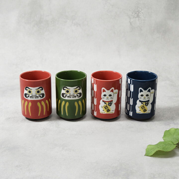 楽天市場】湯呑 270cc MINO YUNOMI 箱入りだるま 招き猫 湯呑み 湯飲み 