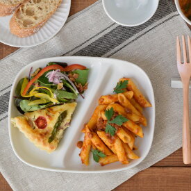 ランチプレート カフェ仕切り　ホワイト仕切り皿 白い食器 白いランチプレート 子供用食器 カフェ食器 モーニングプレート ポーセリンアート キッズ食器 キッズ 子供食器 おしゃれ