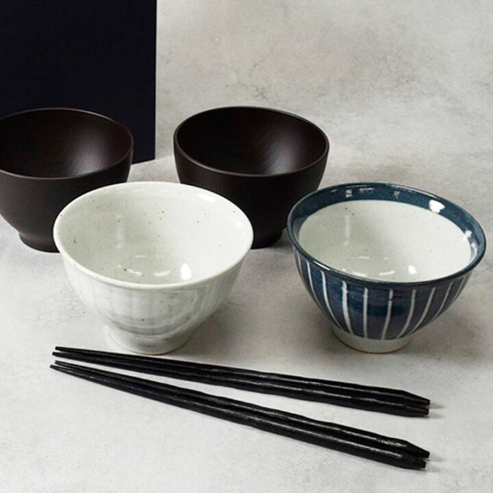 楽天市場】和食器 土物のお茶碗＆お椀＆箸ペア6点セット 送料無料父の 