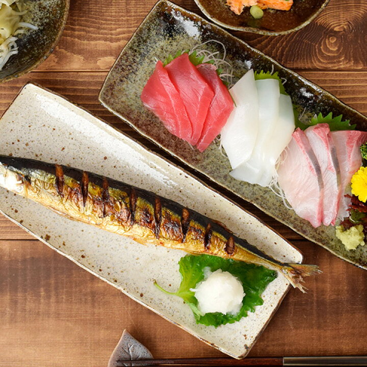 楽天市場 長角皿 27cm 渕波 和食器 皿 プレート サンマ皿 さんま皿 長皿 角皿 焼き魚皿 串皿 刺身皿 寿司皿 スクエアプレート 食器 器 うつわ シック モダン カフェ食器 和カフェ おしゃれ East Table 旧 Tableware East
