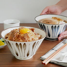 どんぶり 筆十草 台形 16.5cm EAST Original 丼ぶり どんぶり 丼 おしゃれ 和食器 麺鉢 ボウル 鉢 大鉢 食器 ラーメン鉢 うどん丼ぶり そば丼ぶり 丼物 カフェ丼 モダン 和モダン 和柄 柄物