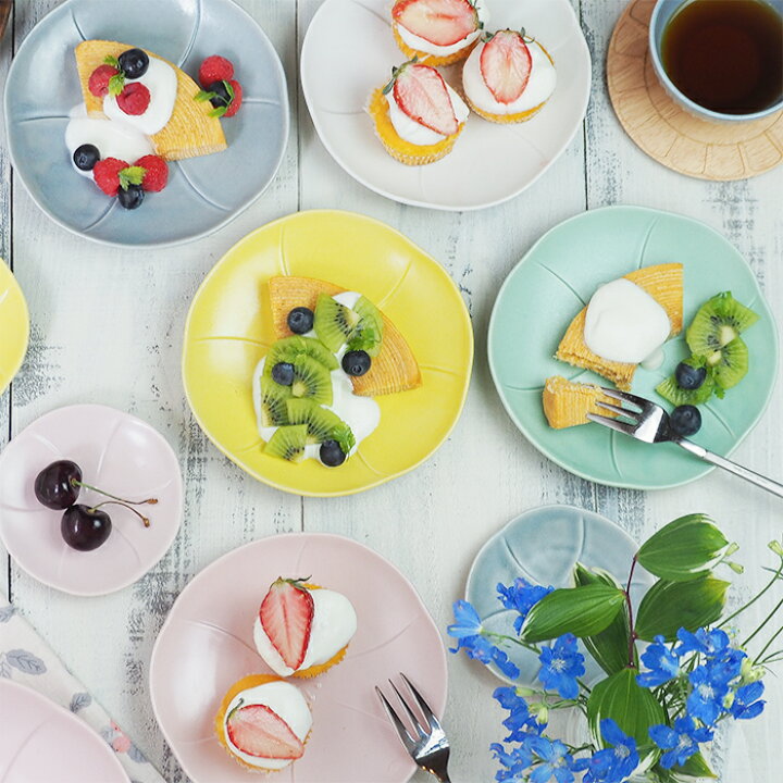 楽天市場 中皿 フラワープレート 15cm Flowerプレート お皿 皿 和食器 おしゃれ かわいい 洋食器 食器 中皿 取り皿 ケーキ皿 サラダ皿 デザートプレート パン皿 パステルカラー おもてなし 来客用 カフェ食器 食器専門店テーブルウェアイースト
