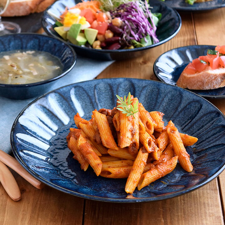楽天市場 和食器 大皿 24cm 窯変紺 しのぎ Minoruba ミノルバ プレート 皿 パスタ皿 カレー皿 盛り皿 ネイビー ブルー 青 カフェ おしゃれ モダン シンプル カフェ食器 デザイン食器 おしゃれ カフェ風 カフェ食器 食器専門店テーブルウェアイースト