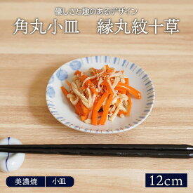 在庫限り 角丸小皿 12cm 縁丸紋十草プレート お皿 皿 食器 小皿 醤油皿 薬味皿 珍味皿 フルーツ皿 菓子皿 小さい皿 カフェ風 和カフェ 和モダン