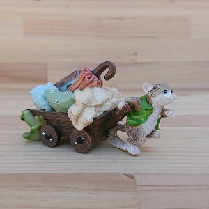 オブジェ 置き物 インテリア雑貨 家具 インテリア ネコ 荷車 カエル 珍しいデザイン 猫 オーナメント インテリアの雰囲気づくり オススメ