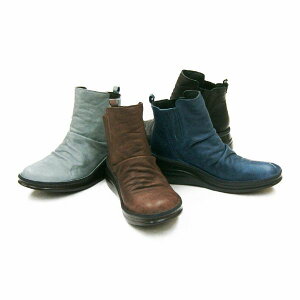 ブーツ レディースシューズ レディースファッション 靴 サイドゴア ショート丈 TPO選ばず 日本製 快適サポートインソール 厚底 ショートブーツ コンフォート 快適 サポートインソール クシ