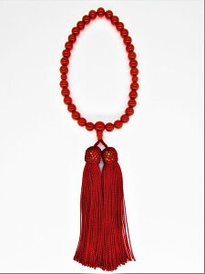 数珠 冠婚葬祭 宗教用品 キッチン 日用品 文具 天然石 お念珠 赤めのう 片手用 宗派共通 女性向け 正絹 赤瑪瑙 レッドアゲート 馬の脳の形状に似ている 赤 心臓や太陽のシンボル 魂が宿って