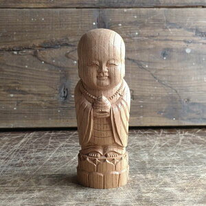 オブジェ 置き物 インテリア雑貨 家具 インテリア ケヤキ材 丸地蔵 13cm 工芸品 木彫品 銘木ケヤキ材使用 手彫り 一つ一つ表情違う 同じものなし 唯一無二 表情豊か シンプルな一品 ケヤキ材