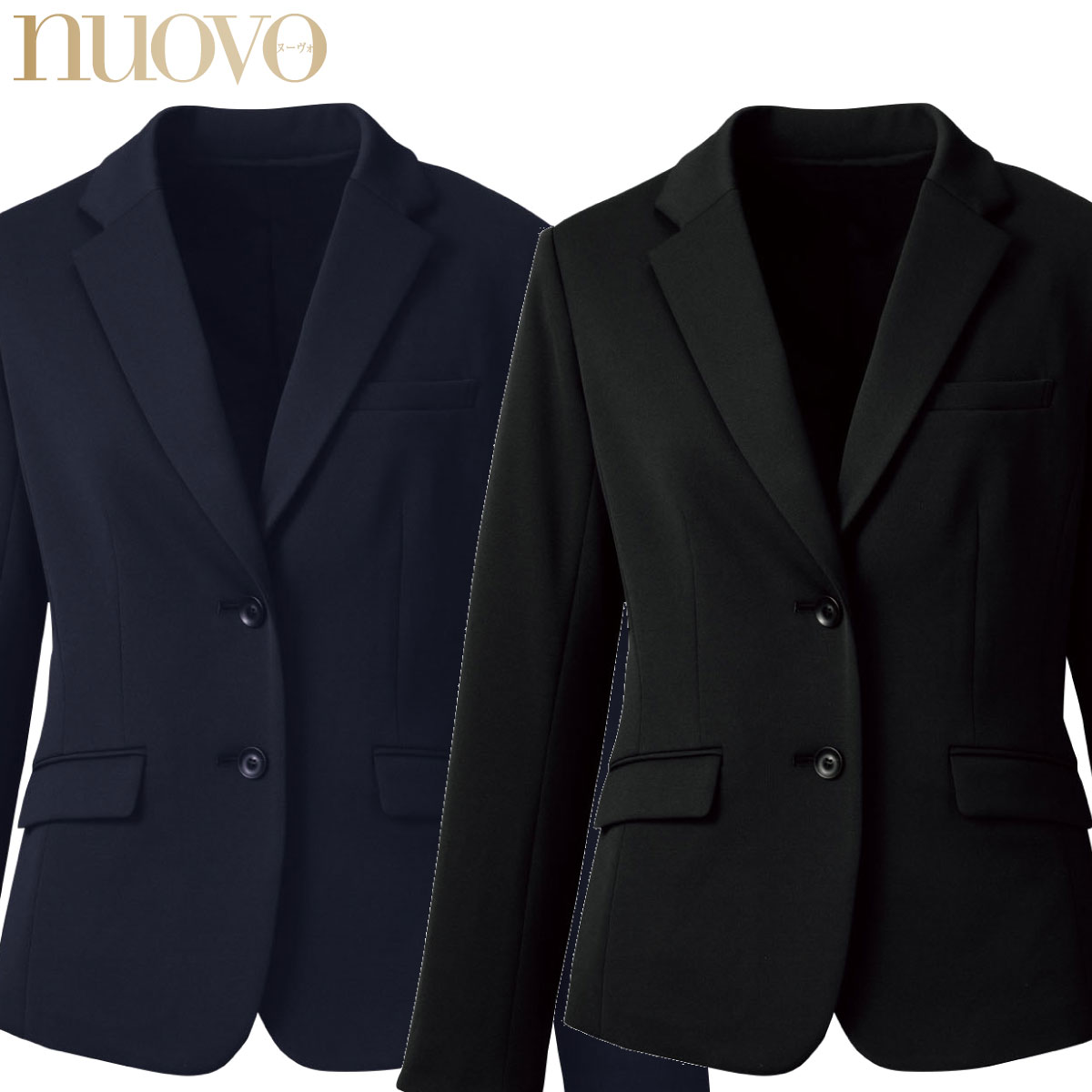 【正規品質保証】ニットジャケット FJ15731 5号〜19号 女性用 NUOVO ヌーヴォ 2色展開
