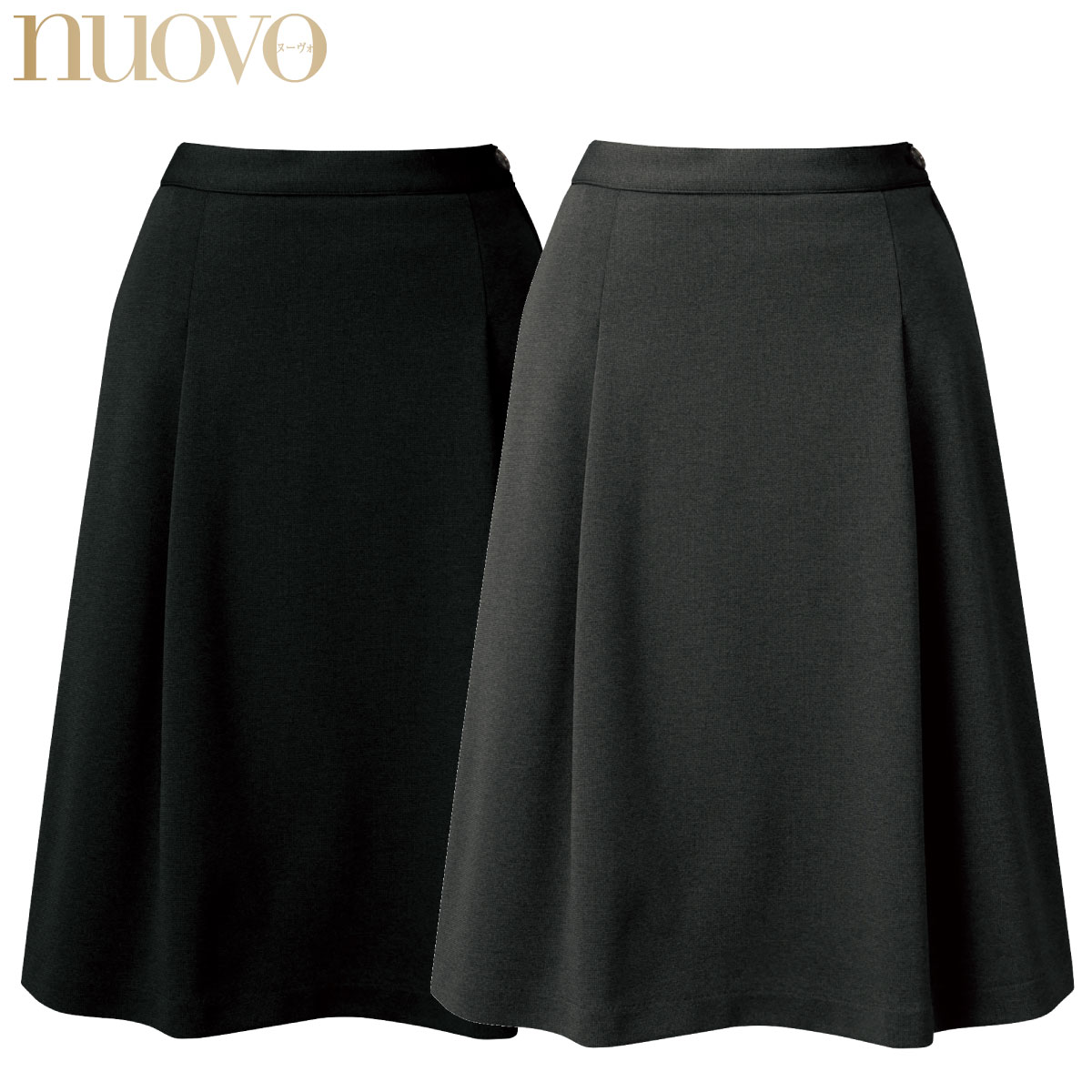 後ゴムニットソフトプリーツスカート FS46042 5号～19号 女性用 NUOVO ヌーヴォ 2色展開のサムネイル