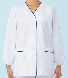 女性用衿無し調理衣(長袖) FA380 S〜4L ホワイト Servo サーヴォ SERVO サーヴォ