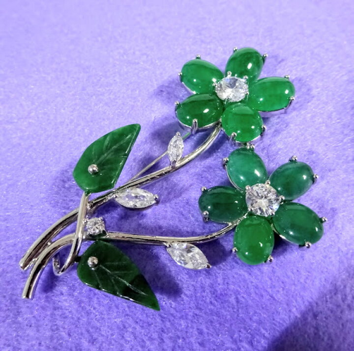 楽天市場】翡翠 ブローチ おしゃれ ひすい 花 人気 上品 プレゼント 