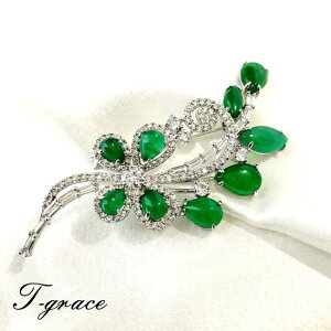 【送料無料】翡翠 ブローチ おしゃれ ひすい 人気 上品 プレゼント ギフト 結婚式 レディース 華やか ウエディング パーティー 普段使い