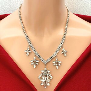 スワロフスキー ネックレス 社交ダンス 衣装 トップス モダンドレス スカート ドレス チェーン アクセサリー ブライダル パーティー 綺麗 華やか 人気 上品 プレゼント ギフト 入学式 卒業式