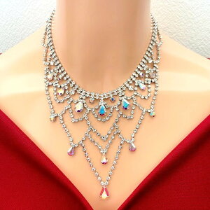 スワロフスキー ネックレス 社交ダンス 衣装 トップス モダンドレス スカート ドレス アクセサリー ブライダル パーティー 綺麗 華やか 人気 上品 プレゼント ギフト 入学式 卒業式 レディー
