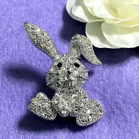 【送料無料・計2色】ブローチ おしゃれ うさぎ 動物 ジュエリー 人気 上品 アクセサリー プレゼント ギフト 結婚式 レディース 華やか ウエディング パーティー キラキラ 普段使い お出かけ
