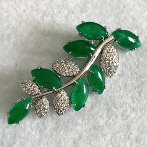 翡翠 ブローチ おしゃれ ひすい 葉 人気 上品 プレゼント ギフト 結婚式 レディース 華やか ウエディング パーティー 普段使い