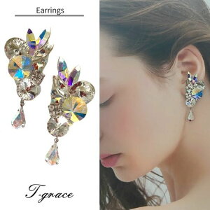 【送料無料】 イヤリング スワロフスキー ピアス 大ぶり おしゃれ 大人 社交ダンス 衣装 トップス モダンドレス スカート ドレス ジュエリー 上品 アクセサリー プレゼント ギフト 結婚式 レ