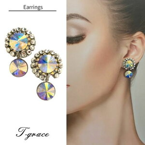 【送料無料】 社交ダンス イヤリング ピアス スワロフスキー 大ぶり 赤 ダンス 衣装 トップス モダンドレス スカート ドレス アクセサリー ウェディング おしゃれ 大きめ 高級感 ネジバネ ジ