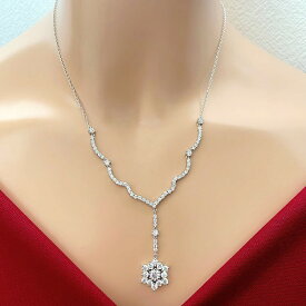 キュービックジルコニア ネックレス チェーン アクセサリー ブライダル パーティー 綺麗 華やか 人気 上品 プレゼント ギフト 入学式 卒業式 レディース 華やか 二次会 ウエディング