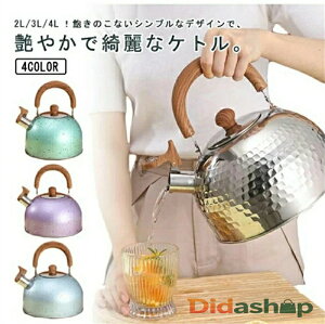 ケトル ステンレス 笛吹きケトル 2L 3L 4L やかん 笛吹ケトル 音が鳴る キッチン雑貨 湯沸かし ガス火対応 IH対応 大容量 ケトル ステンレス キッチン用品 安心 直火 IH対応 広口 かわいい おし