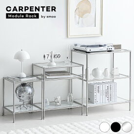 [28時間限定]30%OFFクーポン12/4 20時~ モジュールラック ステンレス ラック ガラスラック モジュール家具 モジュール棚 収納ラック 壁面 収納 キャビネット モジュール 家具 オープン ラック シェルフ 収納棚 棚 北欧 smoo carpenter THE001