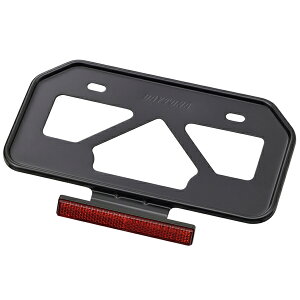 DAYTONA (デイトナ) バイク用 ナンバープレートホルダー 125cc以下(山型) 原付用 ブラック 軽量型 リフレクター付き 17662