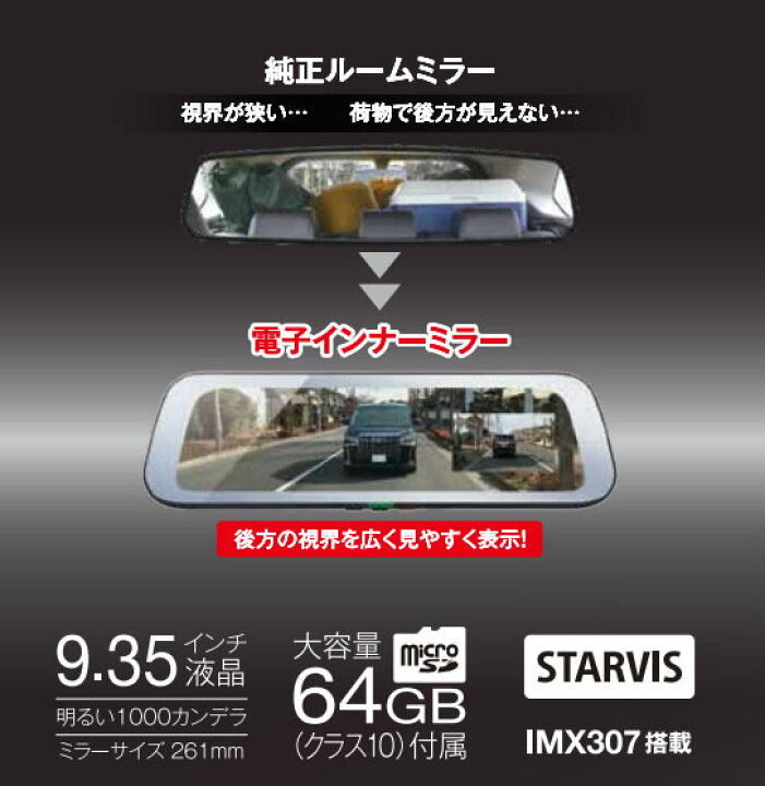楽天市場】【日本製/3年保証】TZ 電子インナーミラー型 ドライブ  