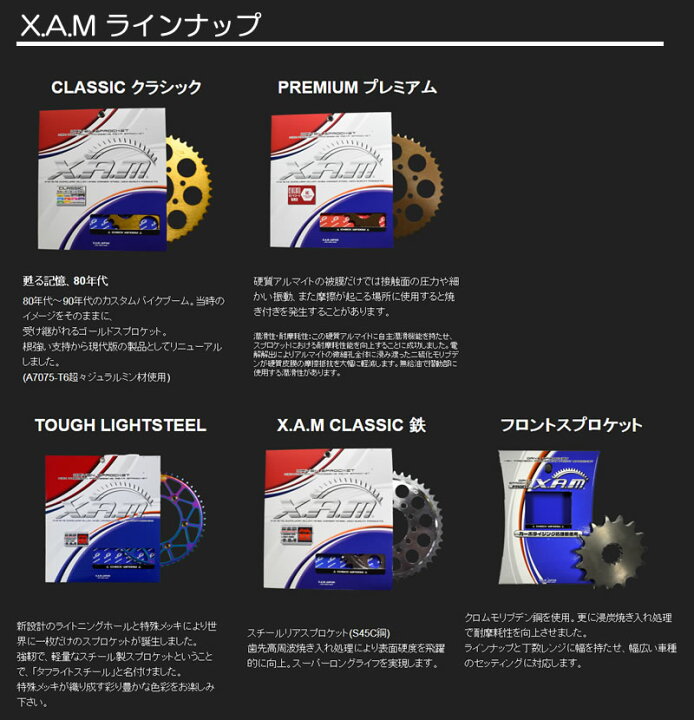 楽天市場】XAM（ザム スプロケット） PREMIUM 520CONVERT A4533X 48T 