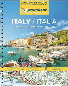 旅行&出張に　A4版英語表記の詳細道路地図　ミシュラン・アトラス・イタリア Michelin Tourist & Motoring Atlas Italy 2024