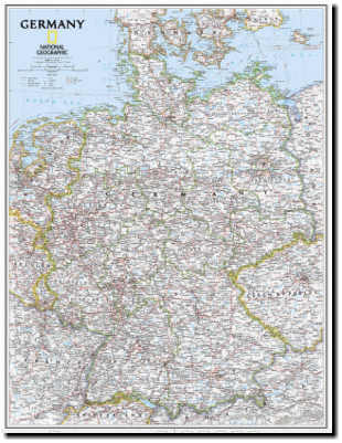 ドイツの地図ポスター基本形 インテリアに最適な壁掛け用ポスタータイプ ドイツ ウォールマップ ナショナルジオグラフィック製正規品 Germany Classic 80％以上節約 数量限定セール