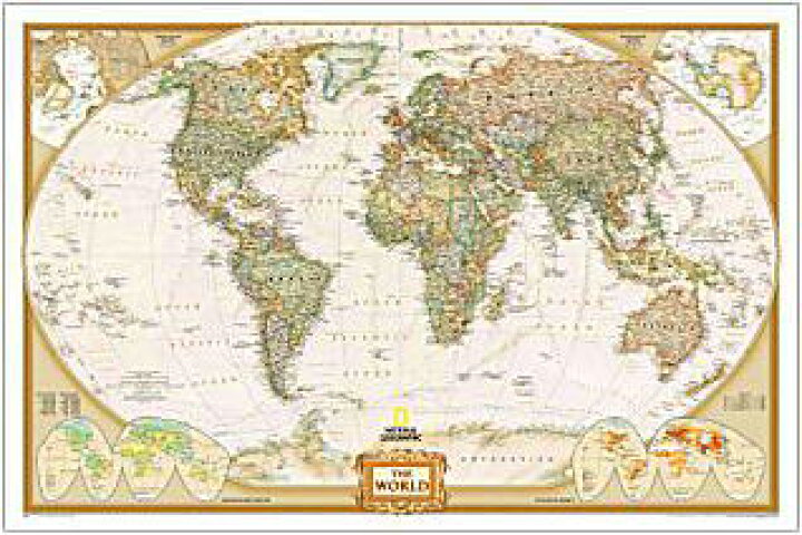 楽天市場 インテリアに最適な壁掛け用ポスタータイプ 世界地図アンティーク調 World Executive ナショナルジオグラフィック製正規品 T Maps