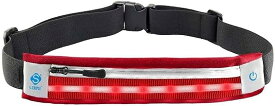 【当日配送】LED 点灯 ランニング ウエスト ポーチ『S-TRIPLE WAIST BELT』夜ラン 朝ラン ジョギング サイクリングなどの安全対策用 カラー5色から選択【送料込・消費税込】当日配送対応