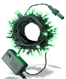 【当日配送対応】テルノン カラーグリーン LED イルミネーション ライト 10m 100球 ストレート タイプ メモリー 機能 コントローラ 付属 10連結可 クリスマス ハロウィン パーティ イベント 装飾 デコレーション 全12色 税込 送料込 ASH-TR100L-GLN