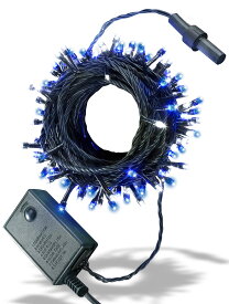 【当日配送対応】テルノン カラーブルー ＆ ホワイト(2色タイプ) LED イルミネーション ライト 10m 100球 ストレート タイプ メモリー 機能 コントローラ 付属 10連結可 クリスマス ハロウィン パーティ イベント 装飾 デコレーション 全12色 税込 送料込 ASH-TR100L-BW