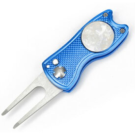 グリーンフォーク ゴルフ マーカー付き フォーク 折りたたみ おしゃれ 高級 マーカー 一体 角型 収納タイプ 2本刃 リペアツール ピッチマーク 収納 折り畳み式 使いやすい ディボットツール マーカー コンペ 景品 記念品 プレゼント送料無料