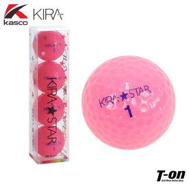 キラ ゴルフボール キャスコ　KIRA Kasco メンズ レディース ゴルフボール カラーボール KIRA STAR 高弾道 高輝度KIRAカバー 楽飛び 見える！カラフルカラーボール 同色4個入り ギフトにも ゴルフ