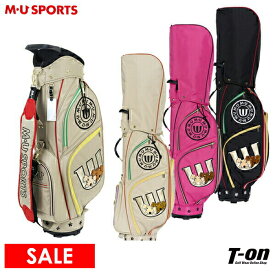 【40％OFF SALE】MUスポーツ エムユー スポーツ M.U SPORTS MUSPORTS メンズ レディース キャディバッグ 8.5型 シュシュワッペン Wロゴ刺繍 配色ファスナー ゴルフバッグ 【送料無料】 ゴルフ