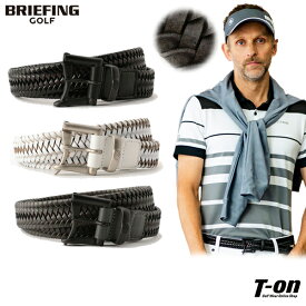 ブリーフィング ゴルフ BRIEFING GOLF メンズ ベルト ファイヤーマンバックルメッシュベルト 編み込みベルト レザー＆ゴム編み込み ストレッチ 【送料無料】 ゴルフ