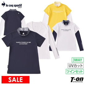 【30％OFF SALE】ルコックスポルティフ ゴルフ ルコック le coq sportif GOLF レディース ハイネックシャツ＆インナーシャツ モックネックシャツ Uネックシャツ ロゴジャガードリブ衿 ロゴプリント【送料無料】ゴルフウェア OFF