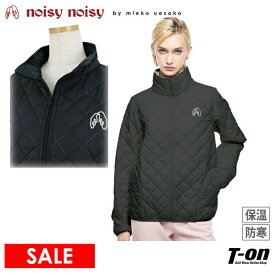 【30％OFF SALE】ミエコ ウエサコ Noisy Noisy MIEKO UESAKO レディース ブルゾン 中綿入り ハイネックにもなる 保温 防寒 防風 圧着キルトデザイン 裏地ドット柄 ロゴ刺繍 【送料無料】 ゴルフウェア